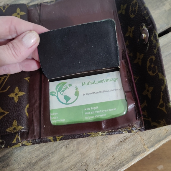 DAMAGED 80s Louis Vuitton LV large wallet Vintage multi pocket DAMAGED project - Picture 7 of 16